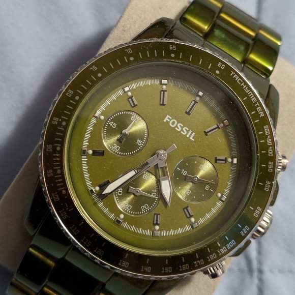 Fossil Accessories | Fossil Od Green Mens Tachymeter Watch | Poshmark